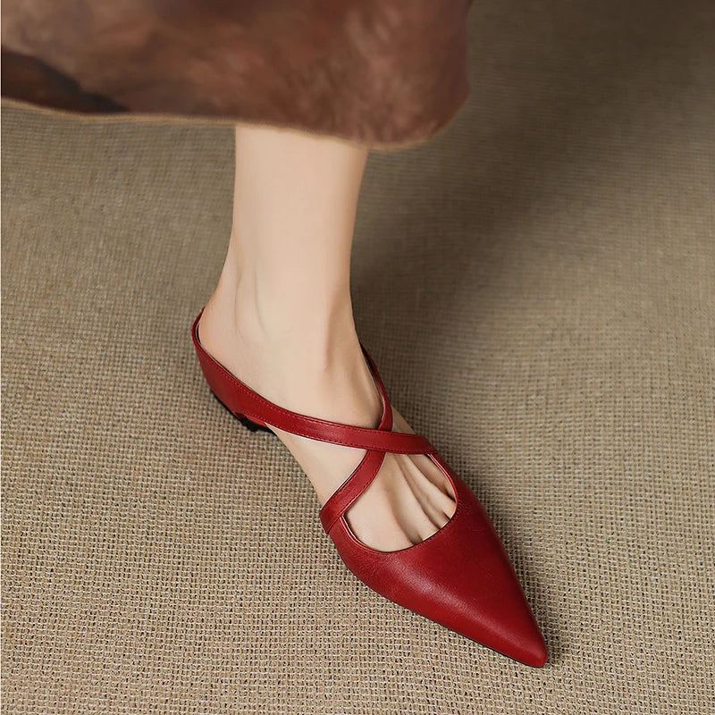 Mules Helene de Cuero Genuino
