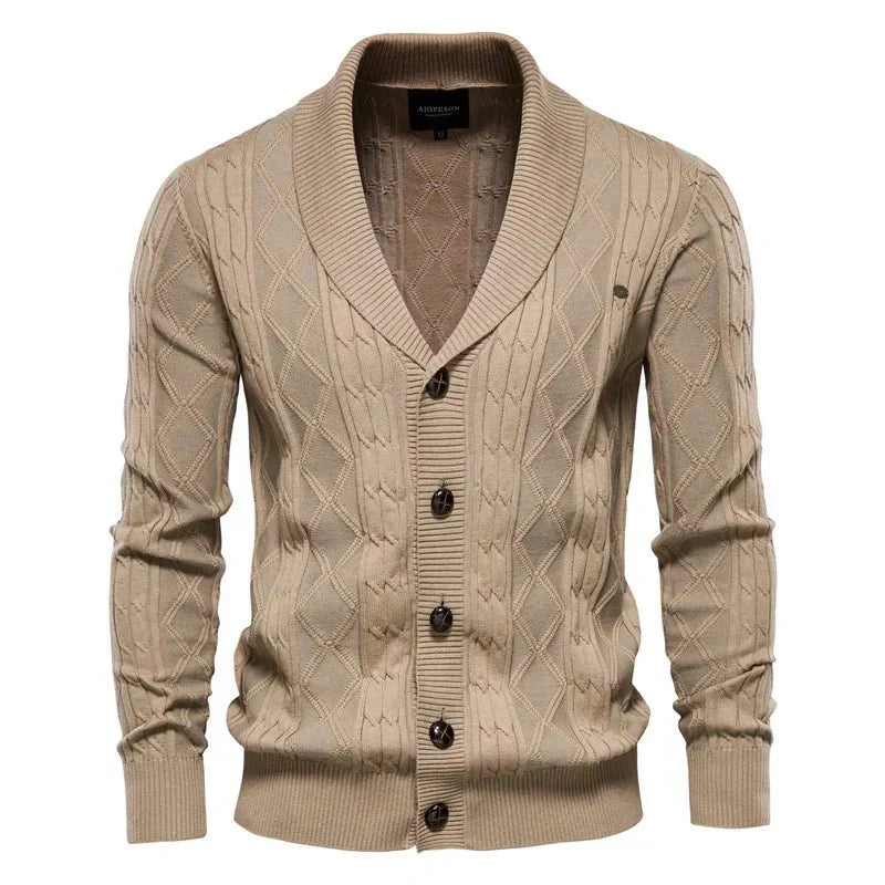 Men's Cardigan with Button Placket