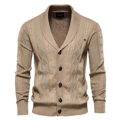 Men's Cardigan with Button Placket
