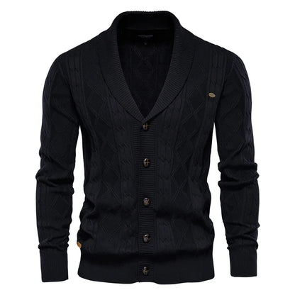 Men's Cardigan with Button Placket