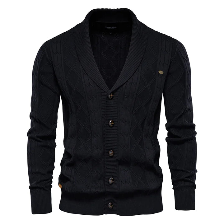 Men's Cardigan with Button Placket