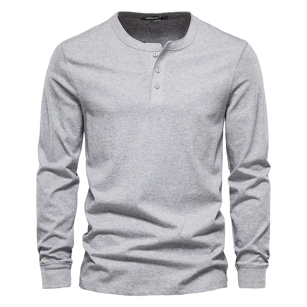 Christopher | Elegante camisa henley de manga larga para hombre