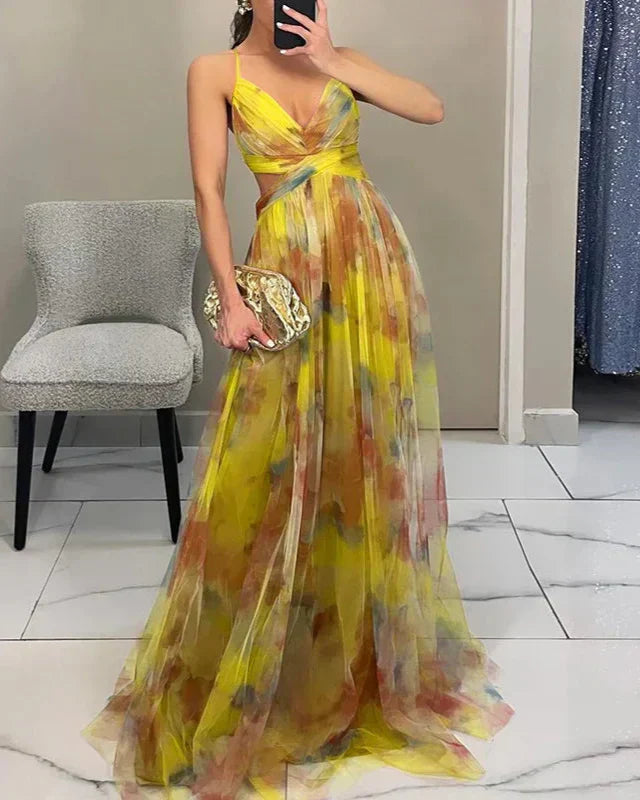 Margaret | Elegante vestido largo floral para mujer