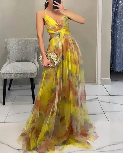 Margaret | Elegante vestido largo floral para mujer