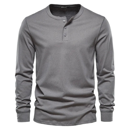 Christopher | Elegante camisa henley de manga larga para hombre