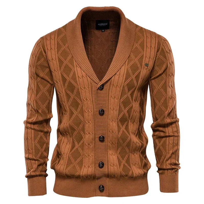 Men's Cardigan with Button Placket