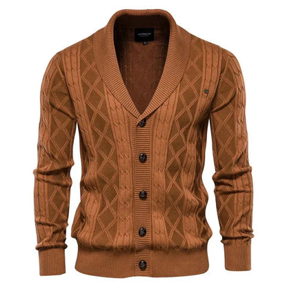 Men's Cardigan with Button Placket
