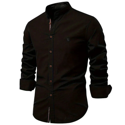 Rollán | Camisa de manga larga con cuello mandarín 