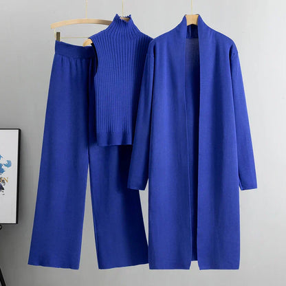 Jessica | Conjunto de tres piezas de cárdigan y pantalón para mujer