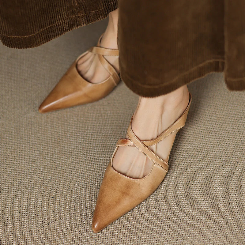 Mules Helene de Cuero Genuino