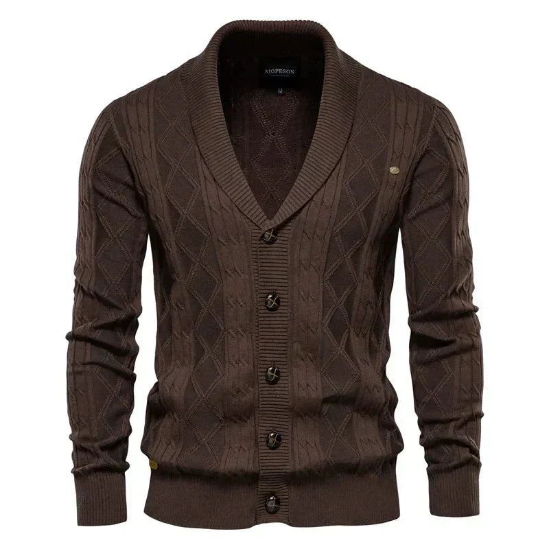 Men's Cardigan with Button Placket
