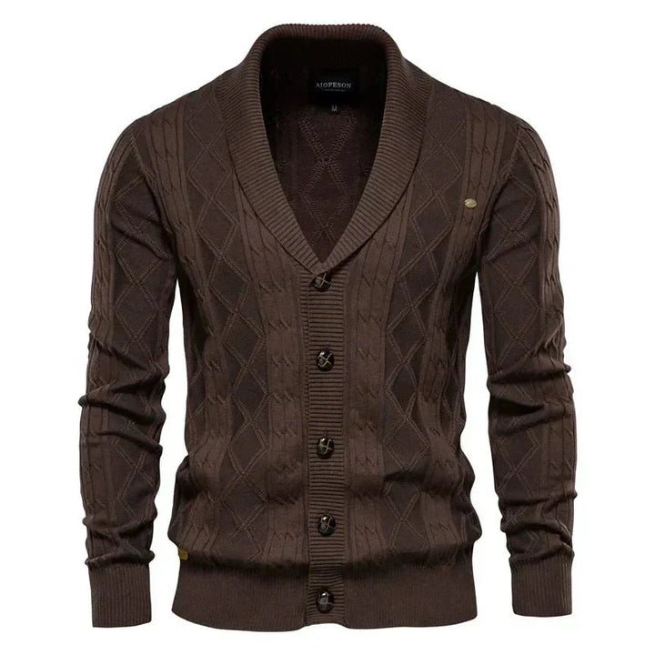 Men's Cardigan with Button Placket