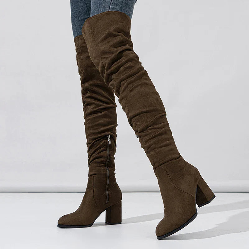 Stylish Over-the-Knee Women's Heeled Boots