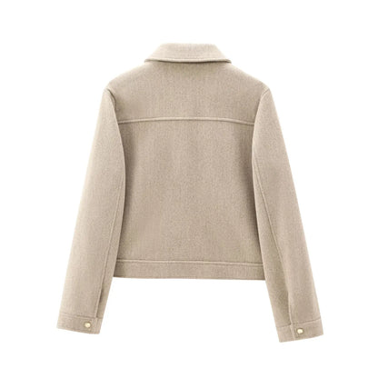 Jazmín | Chaqueta informal con bolsillo frontal y cremallera para mujer