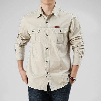 Gavin | Camisa de trabajo utilitaria con bolsillos para hombre