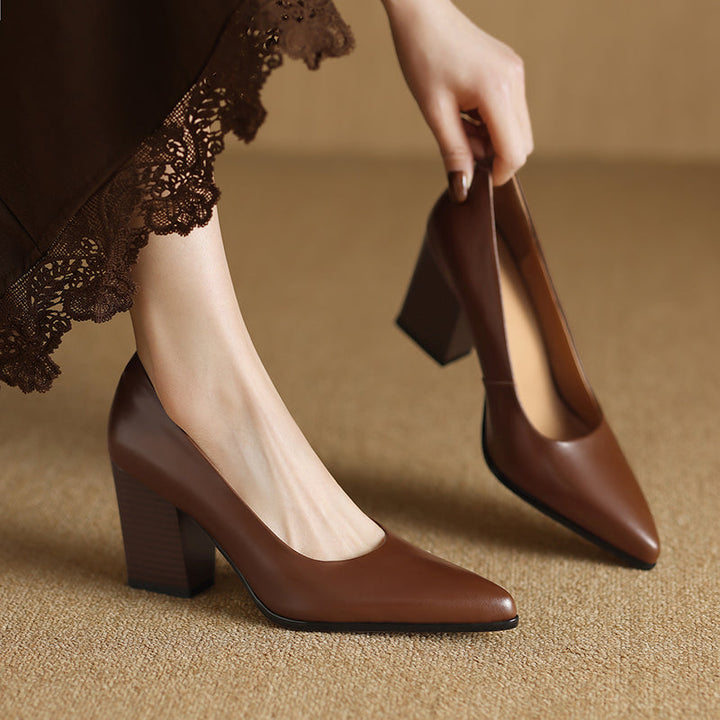 Elegant Eclipse Real Leather Pumps