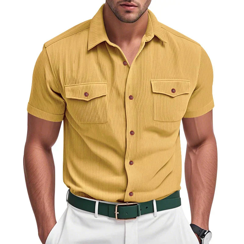 Textured Button-Up Shirt