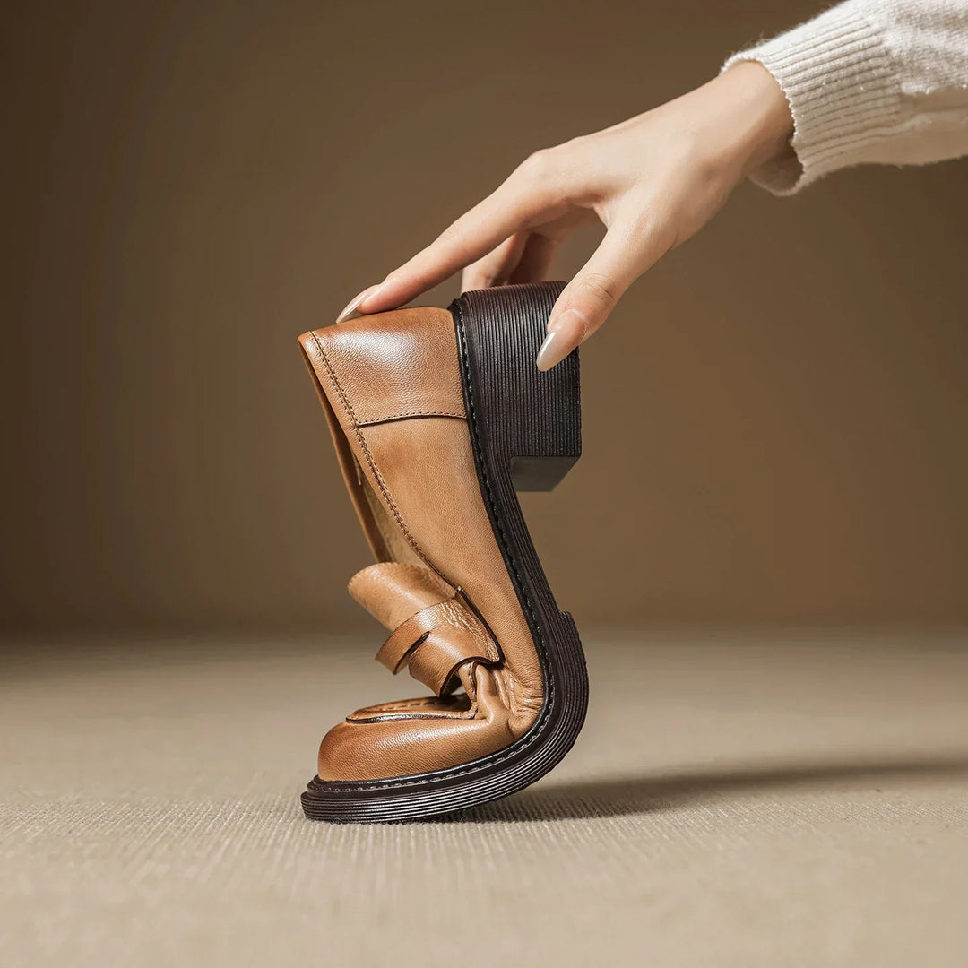 Classic Women’s Leather T-Strap Shoes