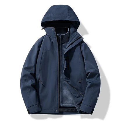 Adam | Chaqueta de esquí con capucha y cremallera de invierno para hombre
