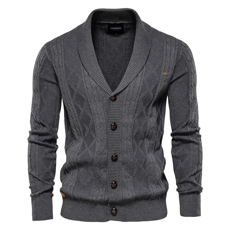 Men's Cardigan with Button Placket