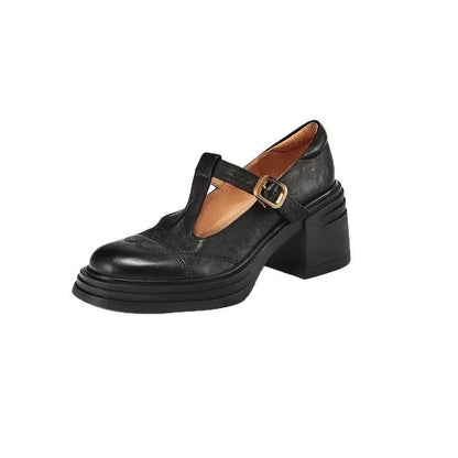 Madison | Zapatos clásicos de cuero con tira en T para mujer