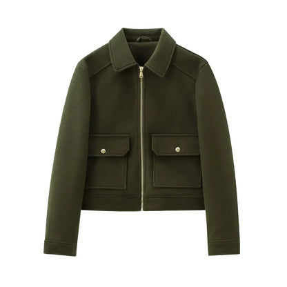 Jazmín | Chaqueta informal con bolsillo frontal y cremallera para mujer