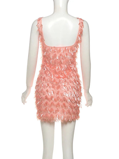 Jenny | Women’s Cocktail Dress with Fringe Feathers