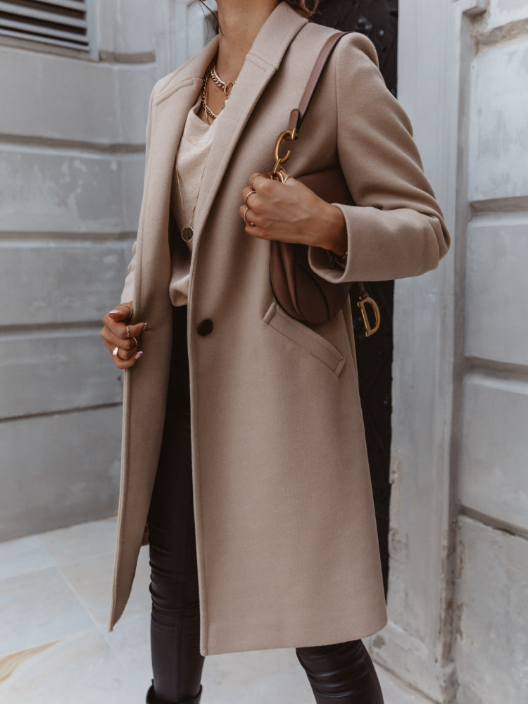 Alexis | Abrigo largo cruzado de moda para mujer