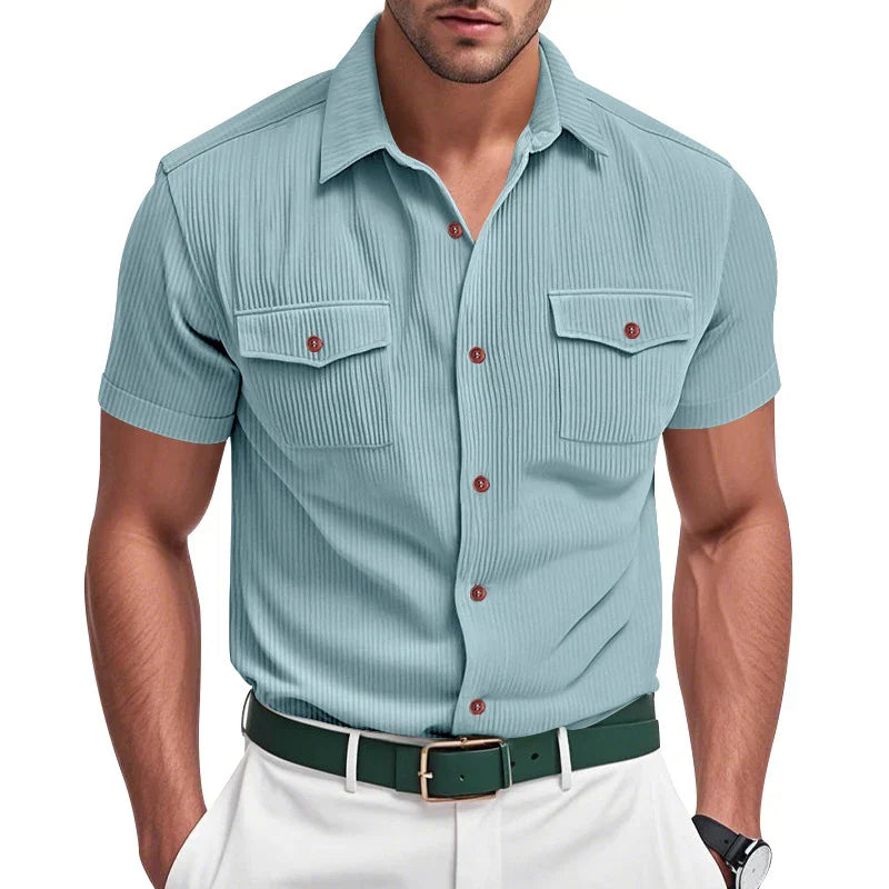 Textured Button-Up Shirt