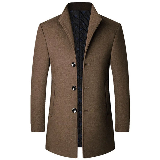 Mason | Men’s Sophisticated Long Overcoat With Buttons