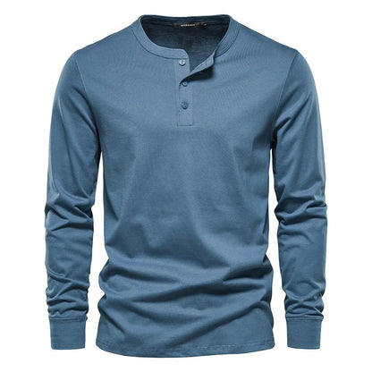 Christopher | Elegante camisa henley de manga larga para hombre