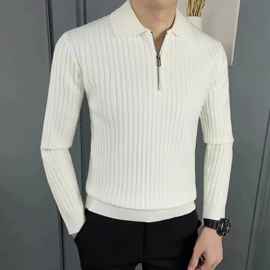 Grant | Stylish Ribbed Sweater for Men with Zip