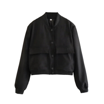 Clara | Chaqueta bomber informal con bolsillo frontal para mujer