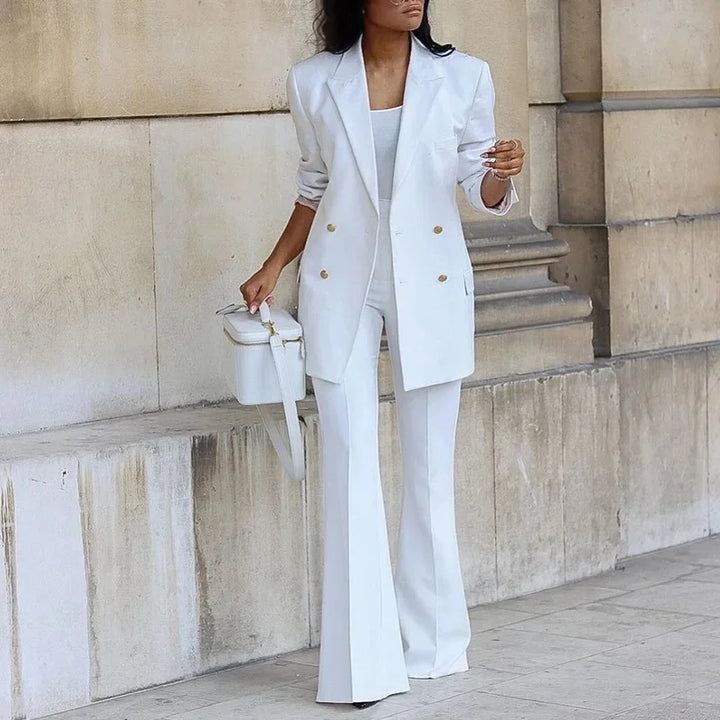 Chic Formal Suit Set with Tailored Long Blazer for Women