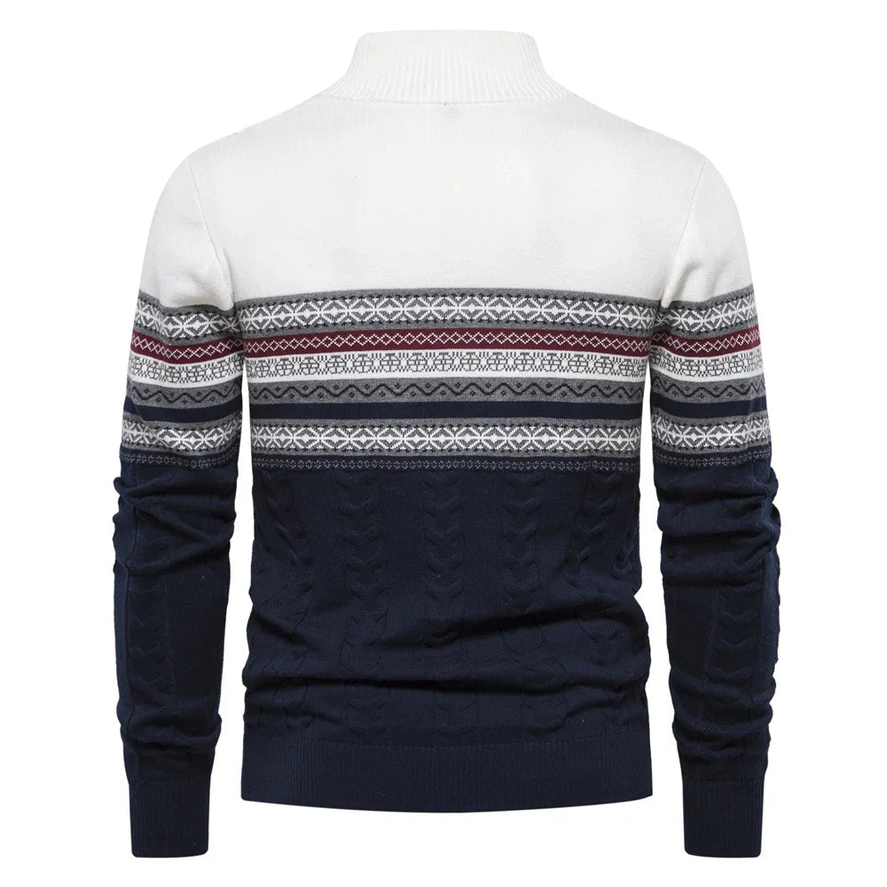 Henry™ - Elegante suéter Fair Isle con media cremallera