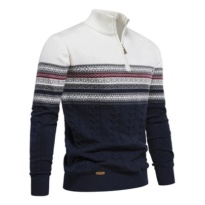 Henry™ - Elegante suéter Fair Isle con media cremallera