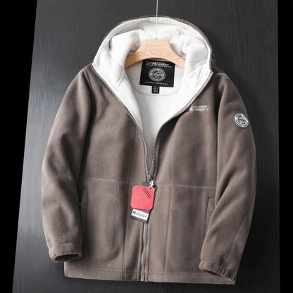 Harold | Chaqueta polar cálida con capucha para exteriores para hombre