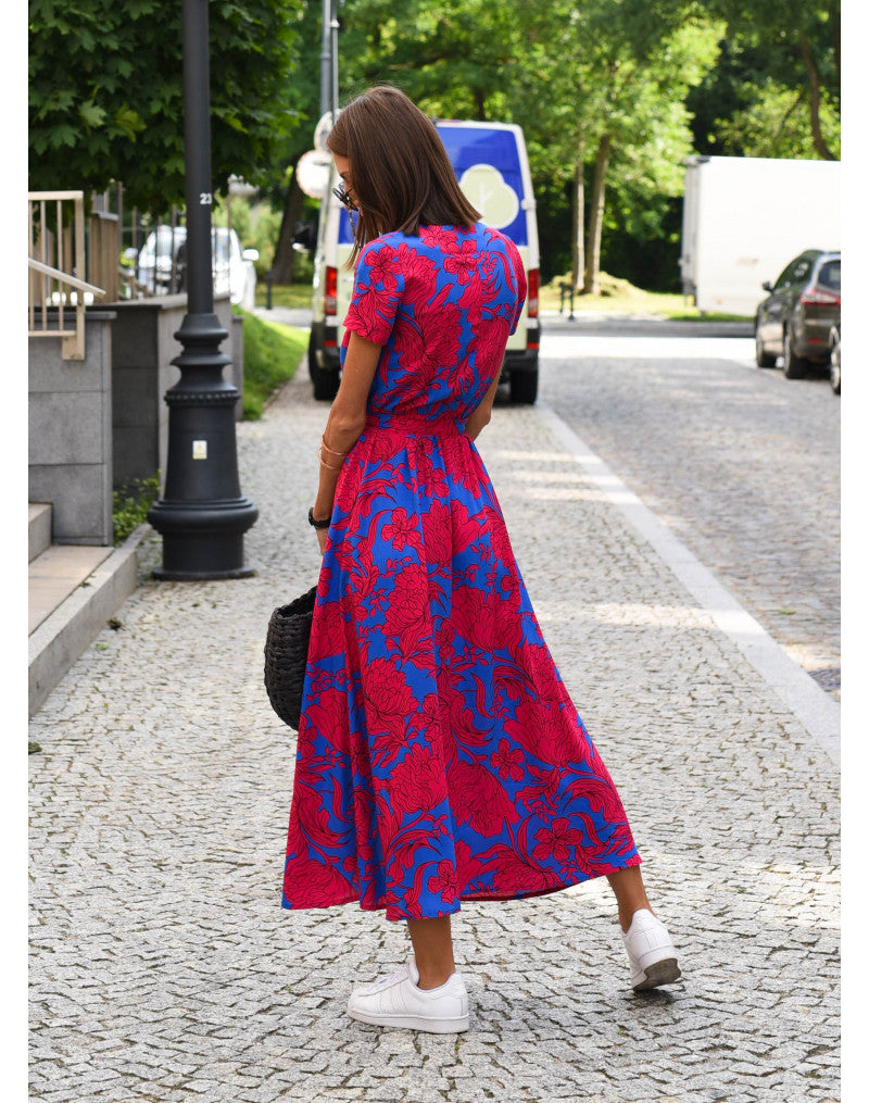 Tzahalit™ | Vestido floral de cuello en V elegante