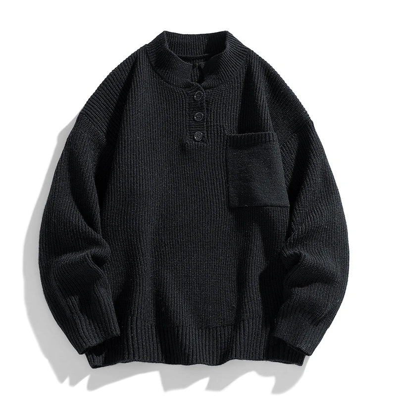 Men’s Winter Buttoned Knit Pullover