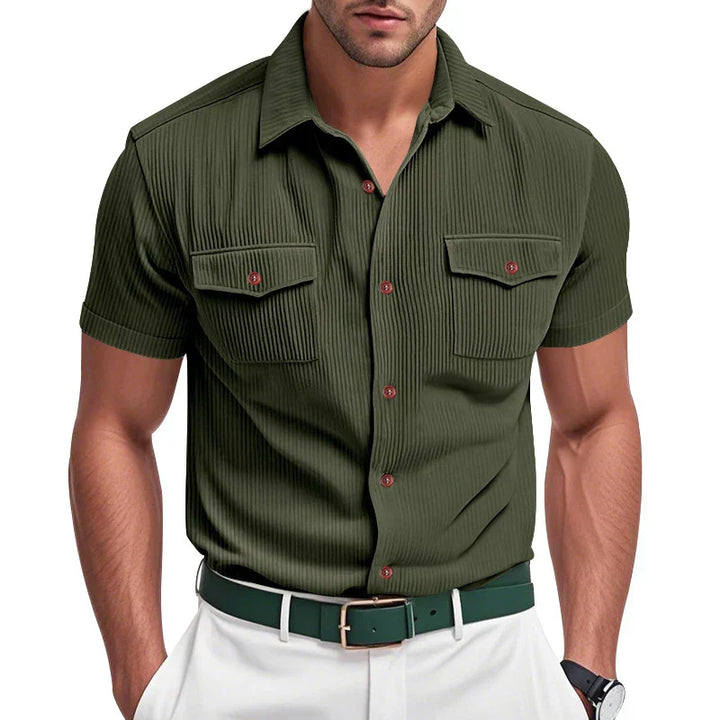 Textured Button-Up Shirt