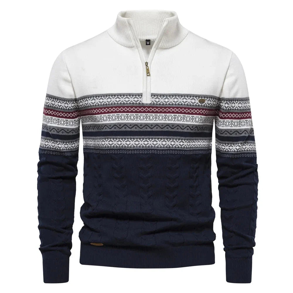 Henry™ - Elegante suéter Fair Isle con media cremallera