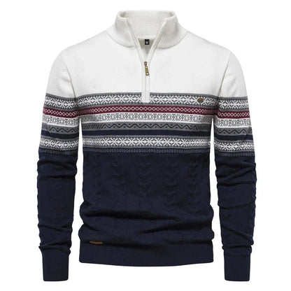 Henry™ - Elegante suéter Fair Isle con media cremallera