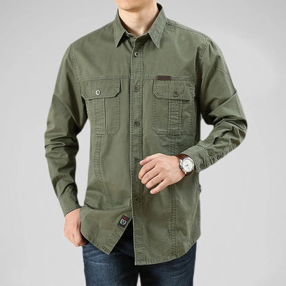 Gavin | Camisa de trabajo utilitaria con bolsillos para hombre