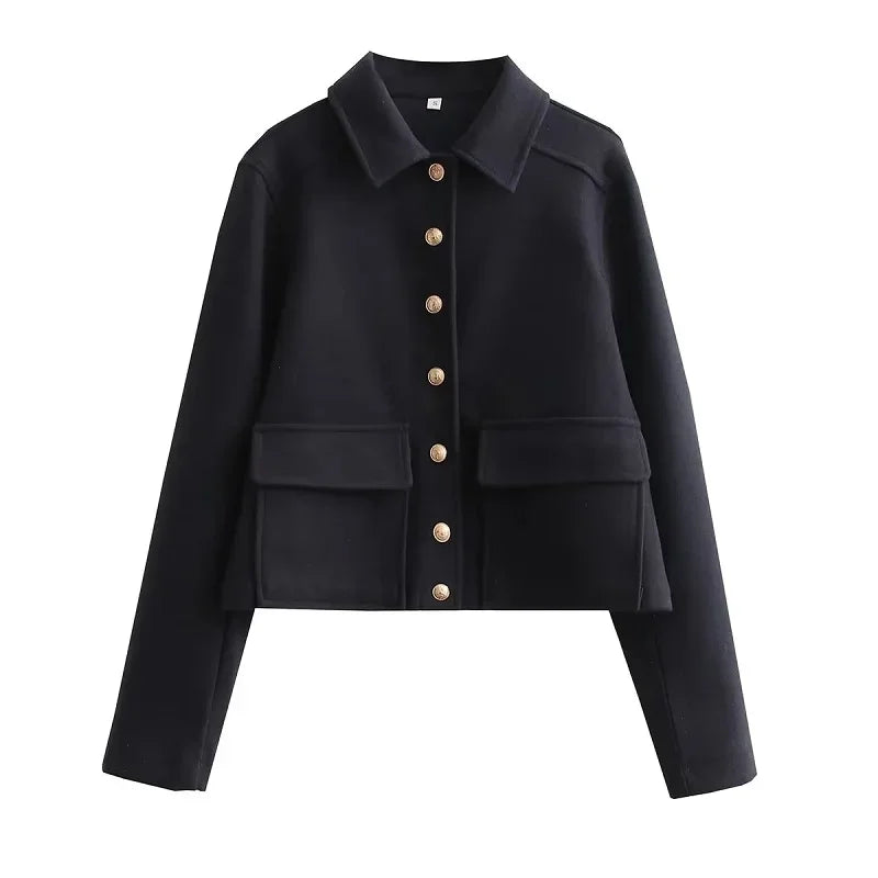 Women’s Chic Button Front Short Jacket