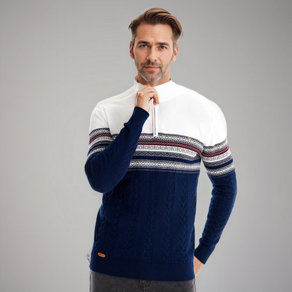 Henry™ - Elegante suéter Fair Isle con media cremallera