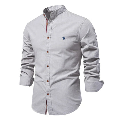 Rollán | Camisa de manga larga con cuello mandarín 
