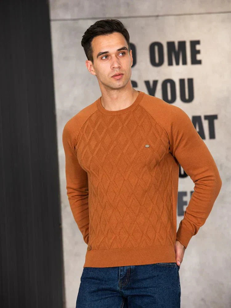 Theodor | Suéter de hombre con estampado de rombos 