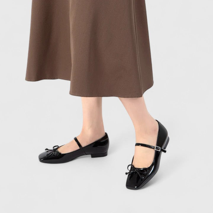 Rozalina | Orthopedic Square Toe Real Leather Ballet Flats Shoes