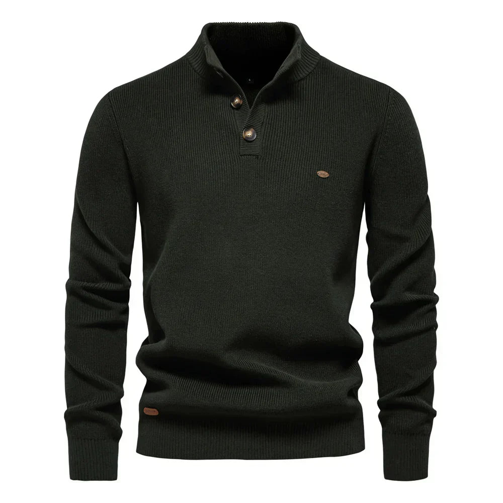 Stylish Men's Sweater with Button Design