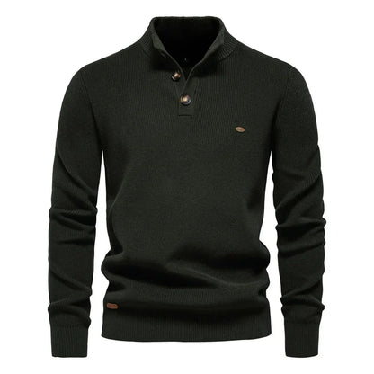 Stylish Men's Sweater with Button Design
